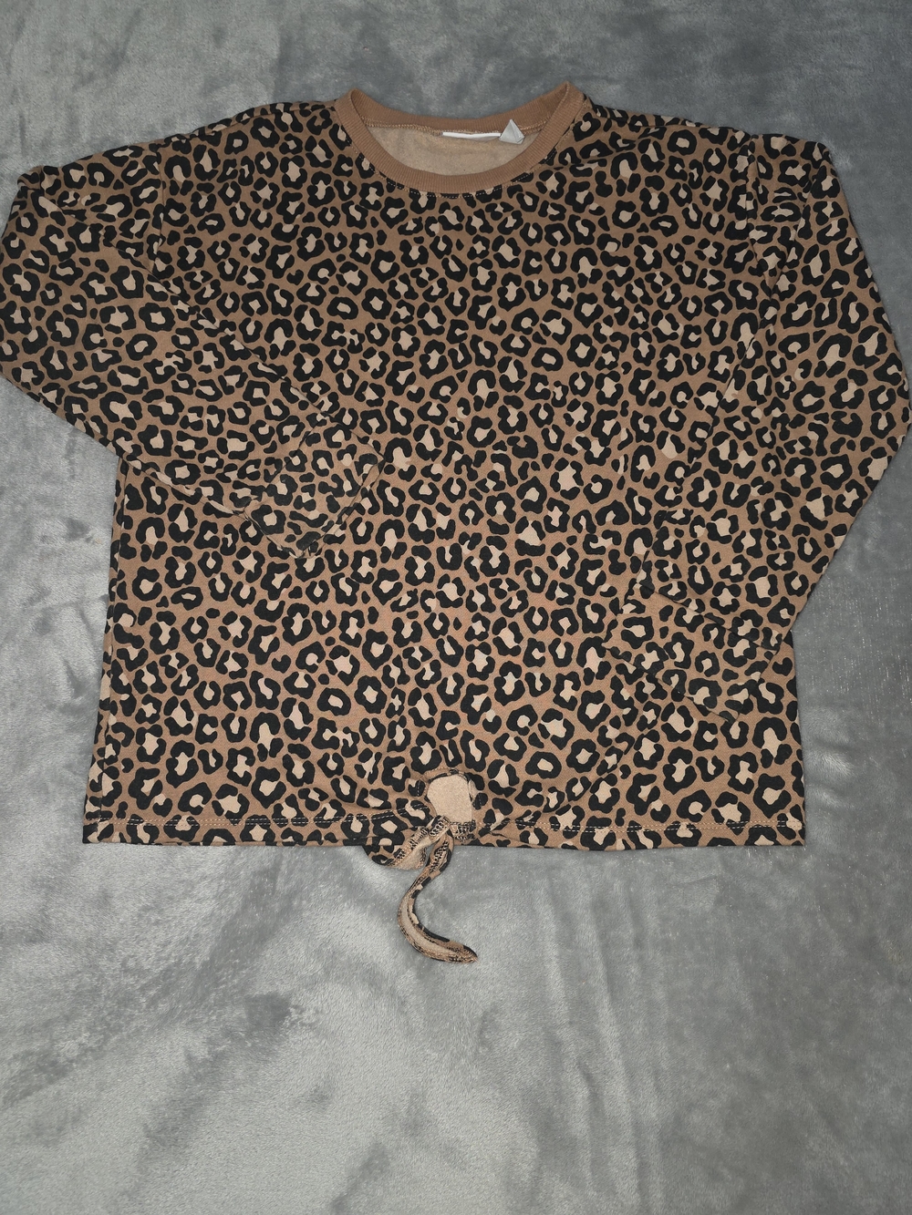 Children's Place Leopard-Print Tie-Hem Sweatshirt - Brown/Black-14